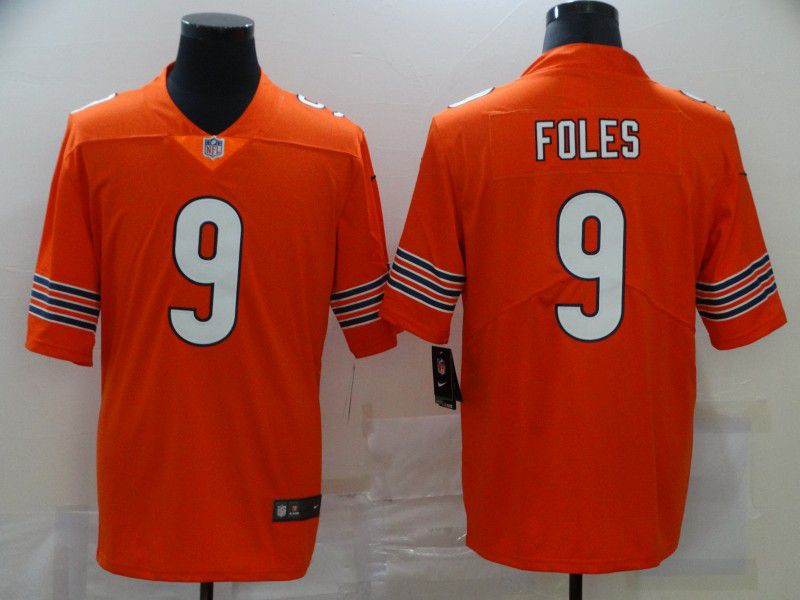 Men Chicago Bears #9 Foles Orange Nike Vapor Untouchable Limited 2020 NFL Nike Jerseys